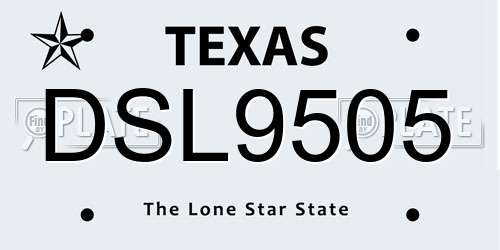 DSL9505 Texas License Plate