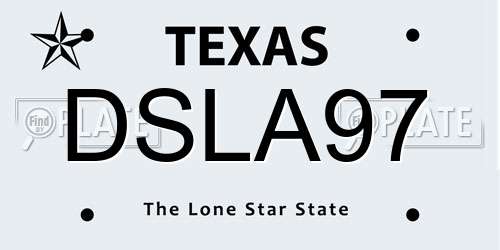 DSLA97 Texas License Plate