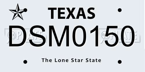 DSM0150 Texas License Plate