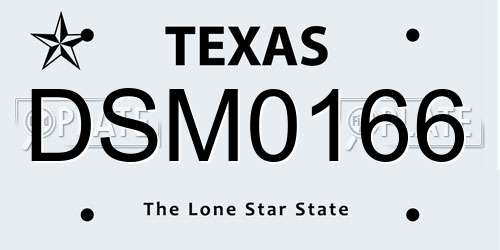 DSM0166 Texas License Plate