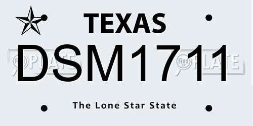 DSM1711 Texas License Plate
