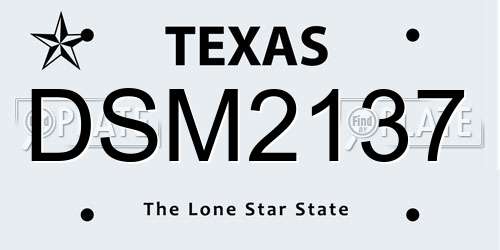 DSM2137 Texas License Plate