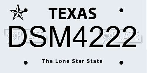 DSM4222 Texas License Plate