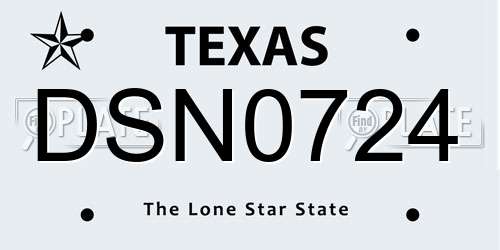 DSN0724 Texas License Plate
