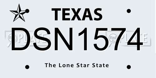 DSN1574 Texas License Plate