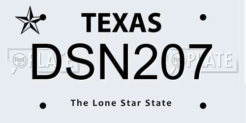 DSN207 Texas License Plate
