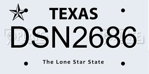 DSN2686 Texas License Plate
