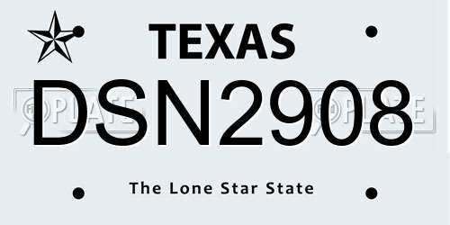 DSN2908 Texas License Plate