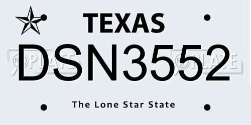 DSN3552 Texas License Plate