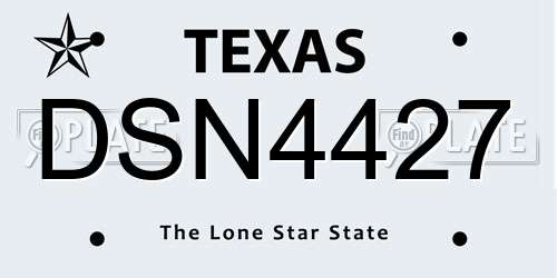 DSN4427 Texas License Plate