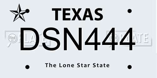 DSN444 Texas License Plate