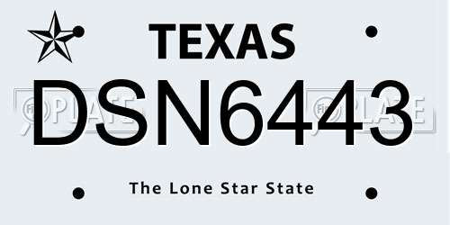DSN6443 Texas License Plate