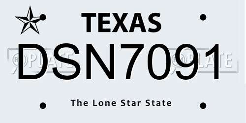 DSN7091 Texas License Plate
