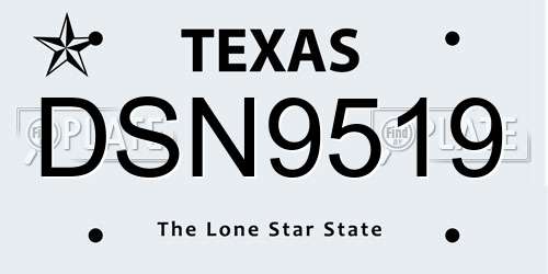 DSN9519 Texas License Plate
