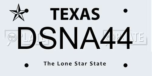 DSNA44 Texas License Plate