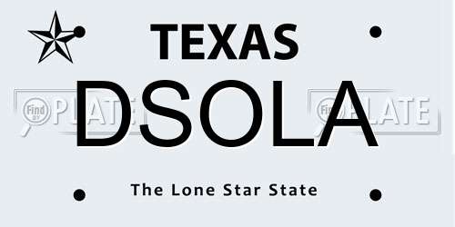 DSOLA Texas License Plate