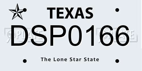 DSP0166 Texas License Plate