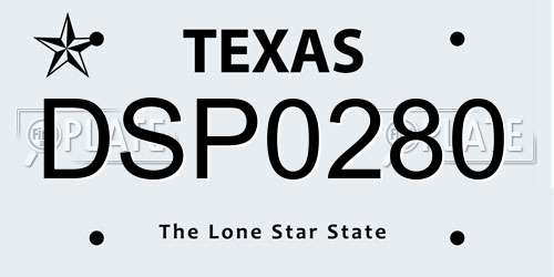 DSP0280 Texas License Plate