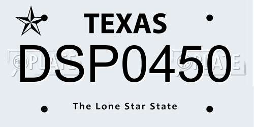 DSP0450 Texas License Plate