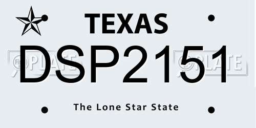 DSP2151 Texas License Plate