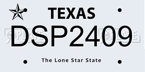 DSP2409 Texas License Plate