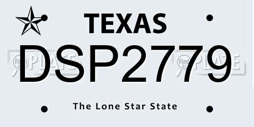 DSP2779 Texas License Plate