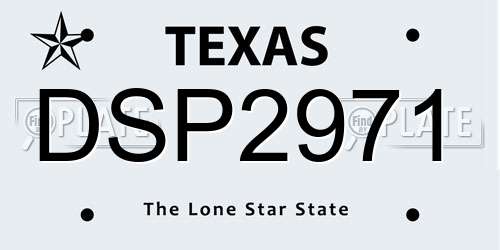 DSP2971 Texas License Plate