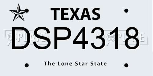 DSP4318 Texas License Plate