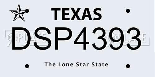DSP4393 Texas License Plate