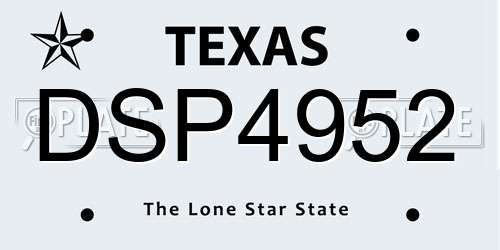 DSP4952 Texas License Plate