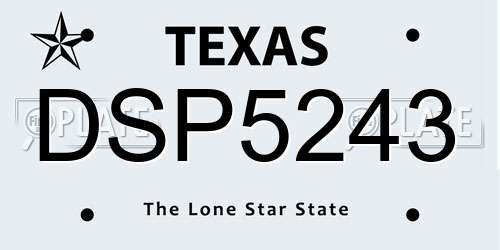 DSP5243 Texas License Plate