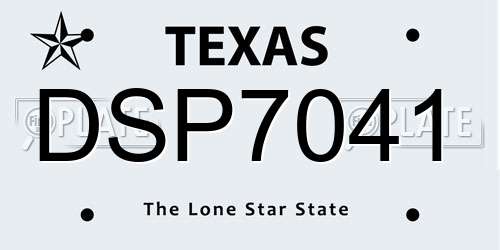 DSP7041 Texas License Plate