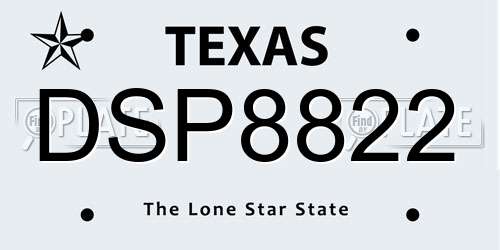 DSP8822 Texas License Plate