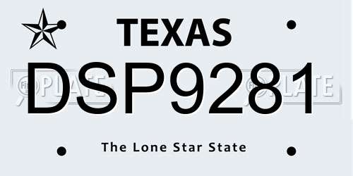 DSP9281 Texas License Plate