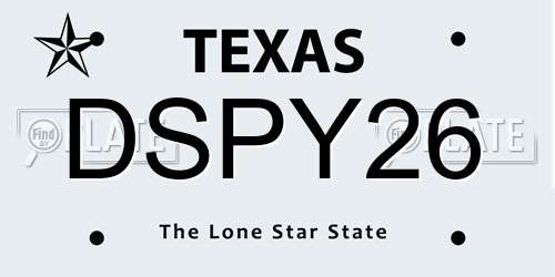 DSPY26 Texas License Plate