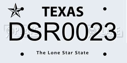 DSR0023 Texas License Plate