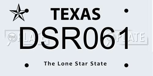 DSR061 Texas License Plate