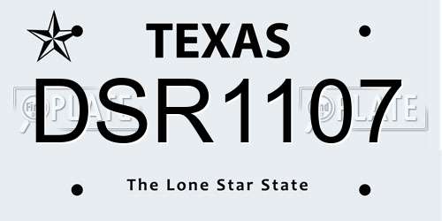 DSR1107 Texas License Plate