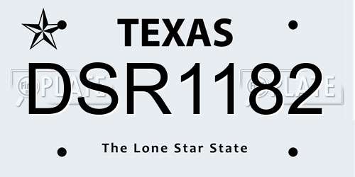DSR1182 Texas License Plate