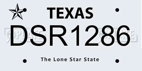 DSR1286 Texas License Plate