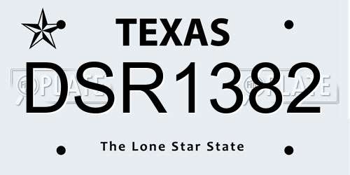 DSR1382 Texas License Plate