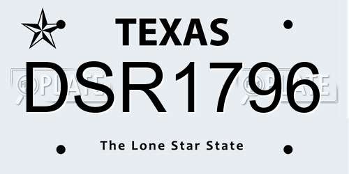 DSR1796 Texas License Plate