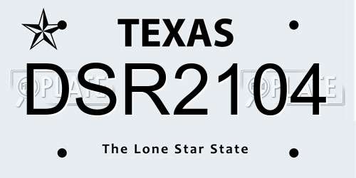 DSR2104 Texas License Plate