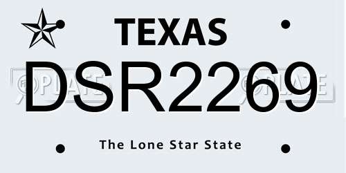 DSR2269 Texas License Plate