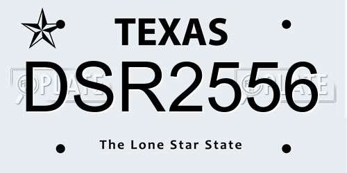 DSR2556 Texas License Plate