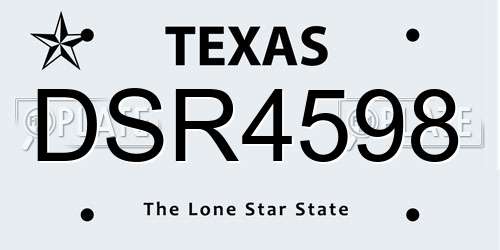 DSR4598 Texas License Plate