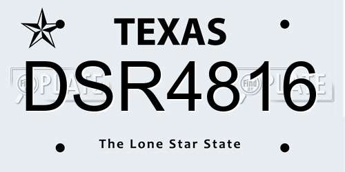 DSR4816 Texas License Plate