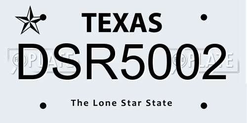 DSR5002 Texas License Plate