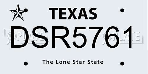 DSR5761 Texas License Plate