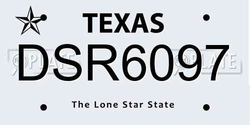 DSR6097 Texas License Plate